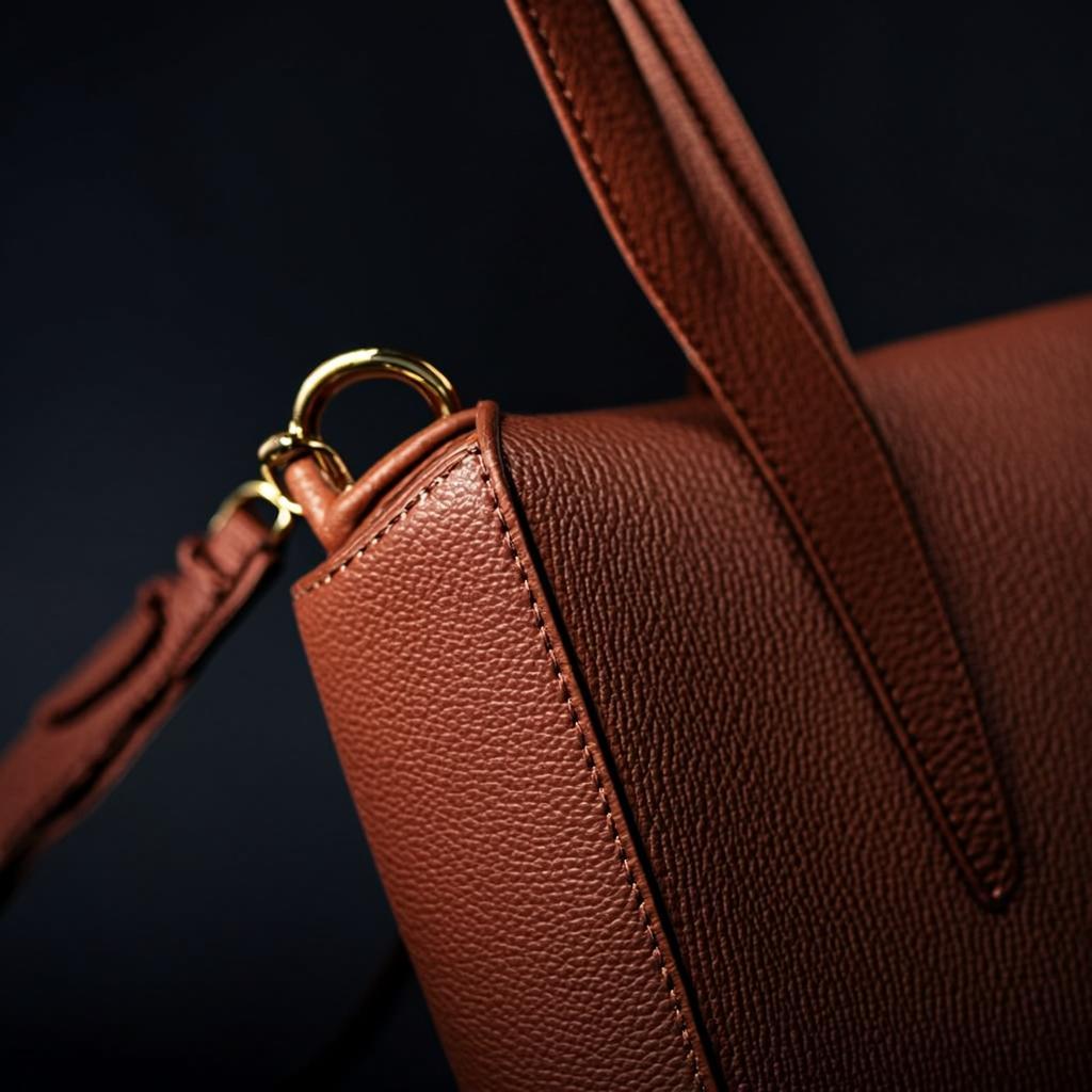 Détail sac cognac